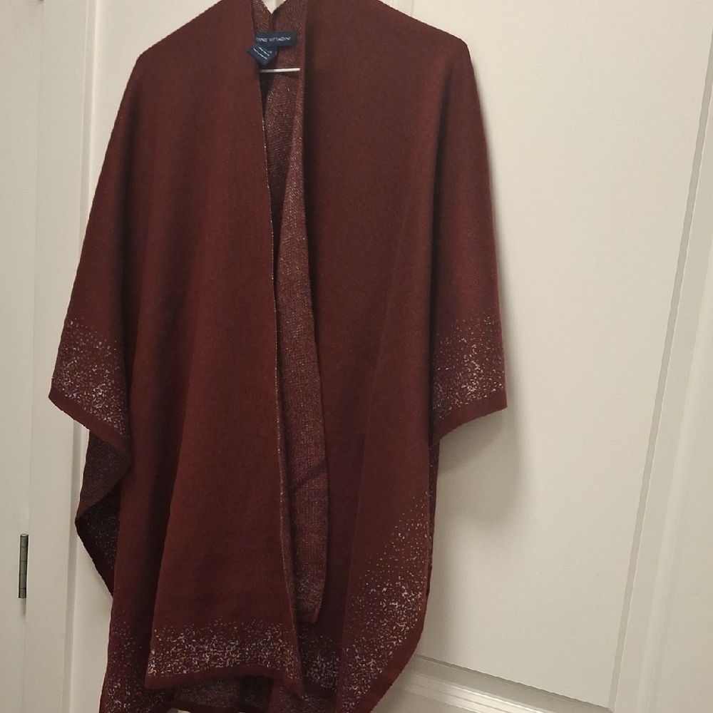 Adrienne Vittadini Maroon Knit Wrap